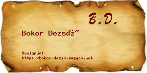 Bokor Dezső névjegykártya