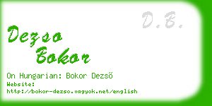 dezso bokor business card