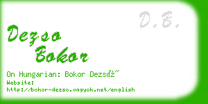 dezso bokor business card